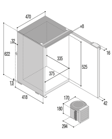 Kühl-Gefrierschrank C75L CHR Schwarz