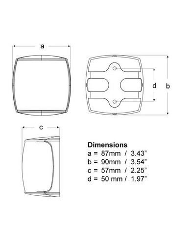 Navigationslichter, NaviLED PRO Steuerbord 112.5°/ schwarz / Vertikal