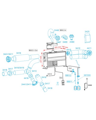Chauffage diesel 30 Viking Air version constructeur bateau