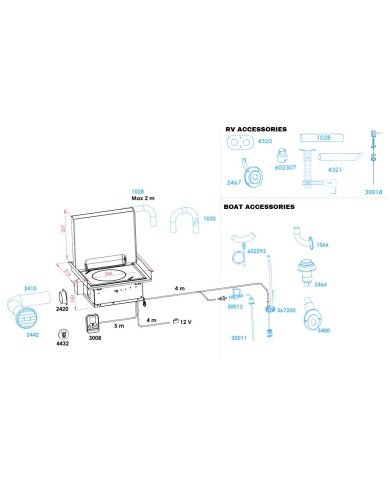 Cuisinière diesel 600D encastrée Flush Forge