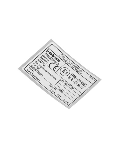 Plaque signalétique Blanche Air Top Evo 40