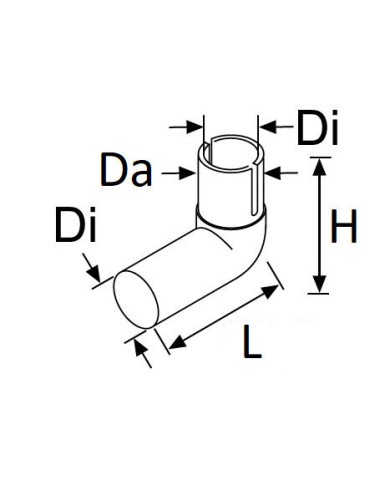 Abgaskrümmer D22 90° Aluminium