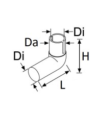 Coude d’échappement D22 90° aluminium