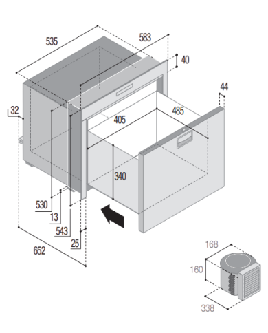 DW100 OCX2 RFX - Schubladen-Kühlschrank