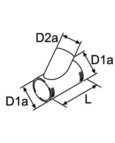 Abzweigstück 60/60/60 45°