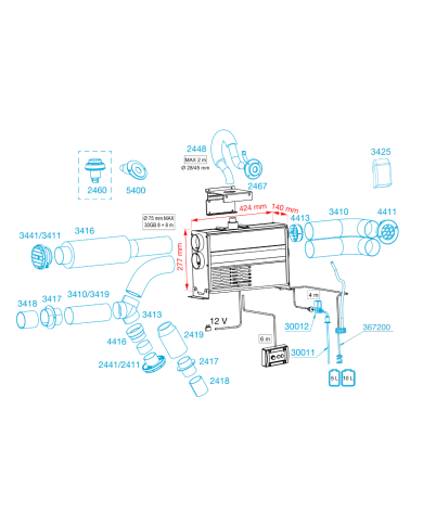 Chauffage diesel 22GB version constructeur bateau